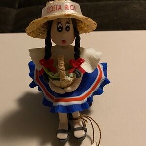 Costa Rica Souvenir Doll with Blue Dress